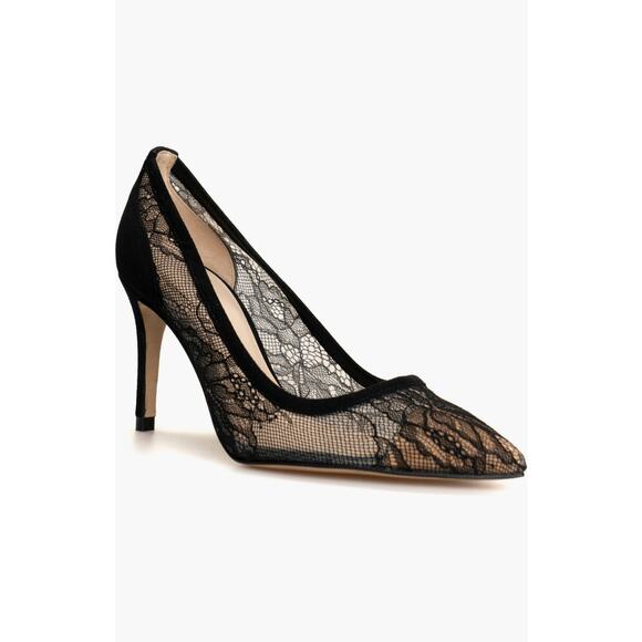 L'AGENCE Simone Lace Pump in Black Size EU 39.5